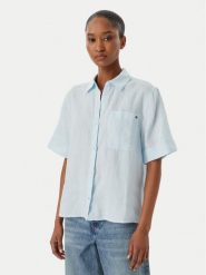 Tommy Hilfiger Koszula WW0WW48925 Niebieski jasny Relaxed Fit. Niebieskie koszule TOMMY HILFIGER, s, bez wzorów, ze lnu, bez kołnierzyka, bez ramiączek. Za 409.99 zł.