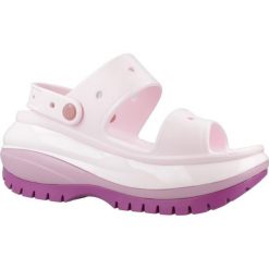 Sandały CROCS CLASSIC MEGA CRUSH SANDAL Rose. Czerwone sandały Crocs, bez wzorów, z gumy, bez obcasa, bez zapięcia. Za 307.05 zł.