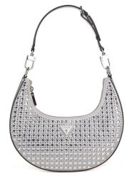 Guess Torebka w kolorze srebrnym - 25 x 20 x 4 cm rozmiar: onesize. Szare torby na ramię Guess, z aplikacjami, z materiału, na ramię, bez dodatków. Za 499.95 zł.