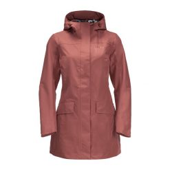 Kurtka przeciwdeszczowa damska Jack Wolfskin Cape York Paradise. Czerwone kurtki sportowe Jack Wolfskin, s, bez wzorów, bez kaptura, trekkingowe. Za 429.99 zł.