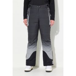 Damskie Spodnie narciarskie wodoodporne kropki paski na rzep. Czarne spodnie narciarskie Ulla Popken, plus size, bez wzorów, z elastanu, narciarskie. Za 633.99 zł.