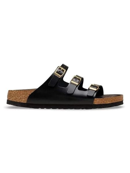 Birkenstock Klapki "Florida" w kolorze czarnym rozmiar: 37. Czarne klapki Birkenstock, bez wzorów, z otwartym noskiem, bez obcasa. Za 449.95 zł.
