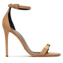 Sandały Elisabetta Franchi. Brązowe sandały Elisabetta Franchi, bez wzorów, bez obcasa, na szpilce, bez zapięcia. Za 2,729.00 zł.