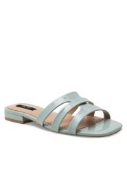 Nine West Klapki 123AL1207-1 Niebieski. Niebieskie klapki Nine West, bez wzorów, ze skóry, bez obcasa. Za 144.99 zł.