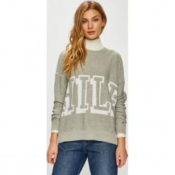 Tommy Hilfiger - Sweter. Szare swetry TOMMY HILFIGER, s, bez wzorów, z bawełny, bez ramiączek. W wyprzedaży za 269.90 zł.