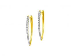 Kolczyki z żółtego złota z diamentami - 0,50 ct - próba 585. Żółte kolczyki Apart, z diamentem, złote. Za 6,090.00 zł.