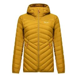 Damska kurtka puchowa Salewa Brenta. Żółte kurtki narciarskie Salewa, xs, bez wzorów, z materiału, z kapturem, narciarskie. Za 906.00 zł.