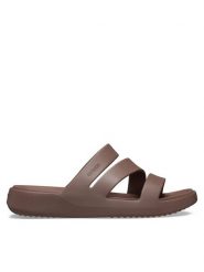 Crocs Klapki Getaway Strappy 209587 Brązowy. Brązowe klapki Crocs, bez wzorów, z tworzywa sztucznego, bez obcasa. Za 159.99 zł.