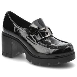 Czarne Półbuty Lemar Damskie Eleganckie Buty. Czarne czółenka Lemar, bez wzorów, ze skóry, bez obcasa, na obcasie, bez zapięcia. Za 314.99 zł.