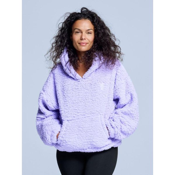 Bluza z kapturem Fluffy - damska - na cztery pory roku - Teddy - liliowa. Fioletowe bluzy POEDERBAAS, na zimę, xs, bez wzorów, z poliesteru, z kapturem. Za 264.52 zł.