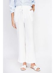 Le Jardin du Lin Spodnie w kolorze białym rozmiar: 40. Białe spodnie materiałowe Le jardin du lin, bez wzorów, z materiału, z standardowym stanem. Za 108.99 zł.