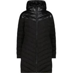 Cmp WOMAN LONG COAT długi płaszcz damski 100% poliester. Czarne płaszcze CMP, bez wzorów, z poliesteru, bez kaptura. Za 478.00 zł.