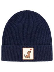 Zwillingsherz Kaszmirowa czapka "Dog Love" w kolorze granatowym rozmiar: onesize. Niebieskie czapki Zwillingsherz, bez wzorów, z kaszmiru. Za 234.95 zł.