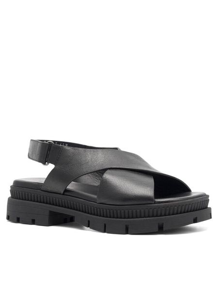 Badura Sandały FILETTO-23SS82-09 Czarny. Czarne sandały Badura, bez wzorów, ze skóry, bez obcasa, na płaskiej podeszwie, bez zapięcia. Za 369.99 zł.