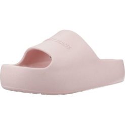 Sandały TOMMY JEANS CHUNKY POOL SLIDE ESS Rose. Czerwone sandały TOMMY HILFIGER, bez wzorów, z gumy, bez obcasa, bez zapięcia. Za 253.99 zł.