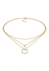 Elli Damski warstwowy naszyjnik i wisiorek okrąg Twisted Ponadczasowy Trend Bloger w pozłacanym srebrze 925 Sterling Silver Naszyjniki 1 ct. Szare naszyjniki Elli, pozłacane. Za 268.99 zł.