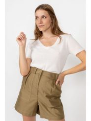 Perfect Cashmere Kaszmirowa koszulka "Efimia" w kolorze białym rozmiar: M. Białe bluzki Perfect Cashmere, m, bez wzorów, z kaszmiru, bez kołnierzyka, bez ramiączek. Za 252.99 zł.