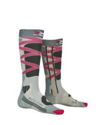Skarpety narciarskie damskie X-SOCKS SKI CONTROL WMN 4.0. Czerwone skarpety X Socks, bez wzorów, z materiału. Za 70.00 zł.