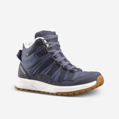 Buty turystyczne damskie Quechua SH500 Mid wodoodporne. Niebieskie obuwie sportowe QUECHUA, na zimę, bez zapięcia, trekkingowe. W wyprzedaży za 169.99 zł.