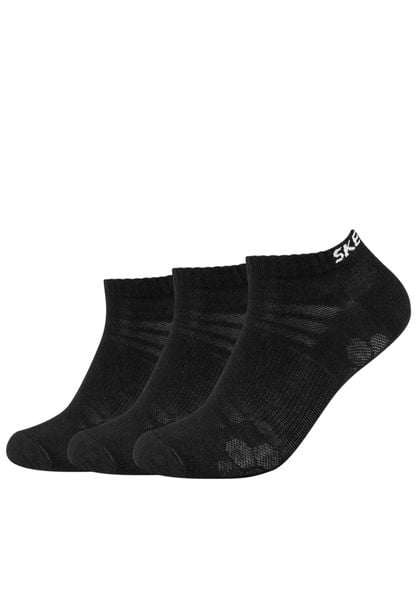 Skarpetki sportowe dla dorosłych 3PPK Mesh Ventilation Socks. Czarne skarpety Skechers, bez wzorów, z bawełny. Za 24.99 zł.