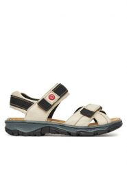 Rieker Sandały 68851-80 Beżowy. Brązowe sandały Rieker, bez wzorów, z materiału, bez obcasa, na płaskiej podeszwie, bez zapięcia. Za 259.99 zł.