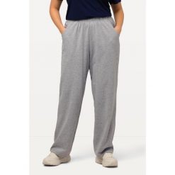 Damskie Spodnie dresowe prosty krój gumka w pasie. Szare spodnie dresowe Ulla Popken, plus size, bez wzorów, z bawełny. Za 143.99 zł.