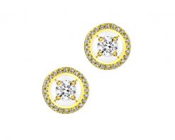 Kolczyki z żółtego złota z diamentami - koła - 0,33 ct - próba 585. Żółte kolczyki Apart, z diamentem, złote. Za 4,790.00 zł.
