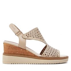 Sandały Tamaris. Brązowe sandały Tamaris, bez wzorów, bez obcasa, na szpilce, bez zapięcia. Za 379.99 zł.