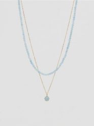 Naszyjnik z naturalnymi kamieniami - jasnoniebieski. Niebieskie naszyjniki Reserved. Za 59.99 zł.