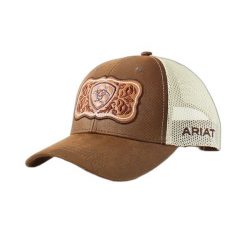 Damska czapka typu trucker Ariat Floral. Brązowe czapki Ariat, bez wzorów. Za 219.50 zł.