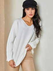 Plume Sweter "Jamina" w kolorze kremowym rozmiar: M. Brązowe swetry Plume, m, bez wzorów, bez ramiączek. Za 143.22 zł.