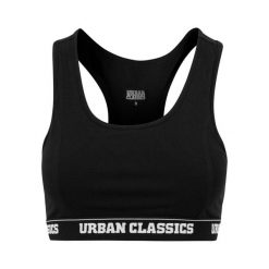 Damski biustonosz z logo Urban Classic. Czarne bielizna sportowa Urban Classics, s, bez wzorów. W wyprzedaży za 39.00 zł.