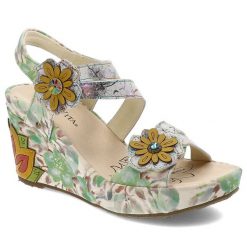 Zielone Sandały Laura Vita Eleganckie Obuwie Damskie. Zielone sandały Laura Vita, z aplikacjami, eleganckie, bez obcasa, na koturnie, bez zapięcia. Za 341.99 zł.