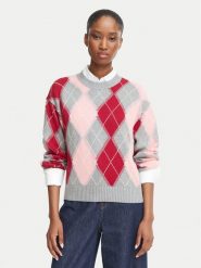 Tommy Hilfiger Sweter WW0WW51385 Kolorowy Regular Fit. Swetry TOMMY HILFIGER, xl, bez wzorów, z bawełny, bez ramiączek. Za 649.99 zł.