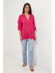 Lin Passion Lniana koszula w kolorze różowym rozmiar: 34/36. Różowe koszule Lin Passion, bez wzorów, z koronki, klasyczne, bez kołnierzyka, bez ramiączek. Za 143.99 zł.