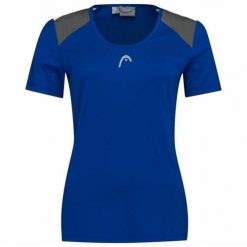 T-Shirt damski CLUB 22 Tech. Niebieskie koszulki sportowe Head, bez wzorów, z poliesteru, bez ramiączek. W wyprzedaży za 115.50 zł.