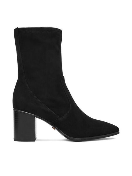 Gino Rossi Botki EO-TINA-1746 Czarny. Czarne botki Gino Rossi, bez wzorów, ze skóry, bez obcasa, na słupku, bez zapięcia. Za 379.99 zł.