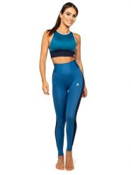 Anaissa Legginsy sportowe "Christelle" w kolorze niebieskim rozmiar: M. Niebieskie legginsy Anaissa, m, bez wzorów, z materiału, z podwyższonym stanem, outdoorowe. Za 127.05 zł.