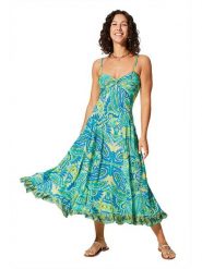 Aller Simplement Sukienka w kolorze niebiesko-zielonym rozmiar: 38/40. Niebieskie sukienki Aller Simplement, bez wzorów, bez kołnierzyka, bez ramiączek, maxi. Za 56.99 zł.