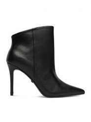 GINO ROSSI Botki EO-003X-3L401 Czarny. Czarne botki Gino Rossi, bez wzorów, ze skóry, bez obcasa, na szpilce, bez zapięcia. Za 399.99 zł.