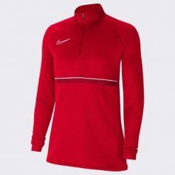 Bluza piłkarska damska Nike Drifit Academy. Czerwone bluzy Nike, xl, bez wzorów, bez kaptura. W wyprzedaży za 147.50 zł.