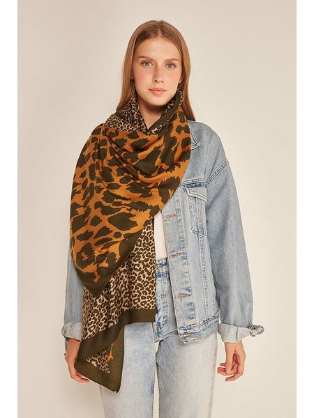 Shaka Szal w kolorze pomarańczowo-ciemnozielonym - 180 x 90 cm rozmiar: onesize. Zielone szaliki Shaka, bez wzorów. Za 43.47 zł.