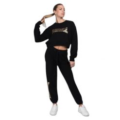 Damska bluza z okrągłym dekoltem Lonsdale Culbokie. Czarne bluzy Lonsdale, m, bez wzorów, z jeansu, bez kaptura. Za 212.50 zł.