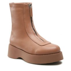 Botki Jenny Fairy. Brązowe botki Jenny Fairy, bez wzorów, bez obcasa, na płaskiej podeszwie, bez zapięcia. Za 119.97 zł.