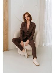 &Co Woman Spodnie "Penny" w kolorze brązowym rozmiar: L. Brązowe spodnie materiałowe &Co Woman, l, bez wzorów, z materiału. Za 249.76 zł.