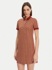 Lacoste Sukienka codzienna EF2655 Brązowy Slim Fit. Brązowe sukienki Lacoste, na co dzień, bez wzorów, z bawełny, bez kołnierzyka, bez ramiączek, proste. Za 449.99 zł.