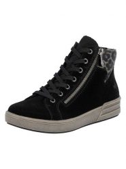Rieker Skórzane sneakersy w kolorze czarnym rozmiar: 40. Czarne trampki Rieker, bez wzorów, za kostkę, bez zapięcia. Za 194.95 zł.