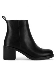 Clara Barson Botki WS5021-05 Czarny. Czarne botki Clara Barson, bez wzorów, ze skóry, bez obcasa, na słupku, bez zapięcia. Za 149.99 zł.