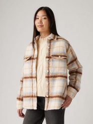 Levi's Kurtka koszulowa w kolorze beżowo-ciemnobrązowo-błękitnym rozmiar: S. Brązowe kurtki Levi's®, s, bez wzorów, z wełny, bez kaptura. Za 222.41 zł.