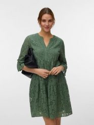 Vero Moda Sukienka w kolorze ciemnozielonym rozmiar: M. Zielone sukienki Vero Moda, m, bez wzorów, z bawełny, bez kołnierzyka, bez ramiączek, mini. Za 128.95 zł.